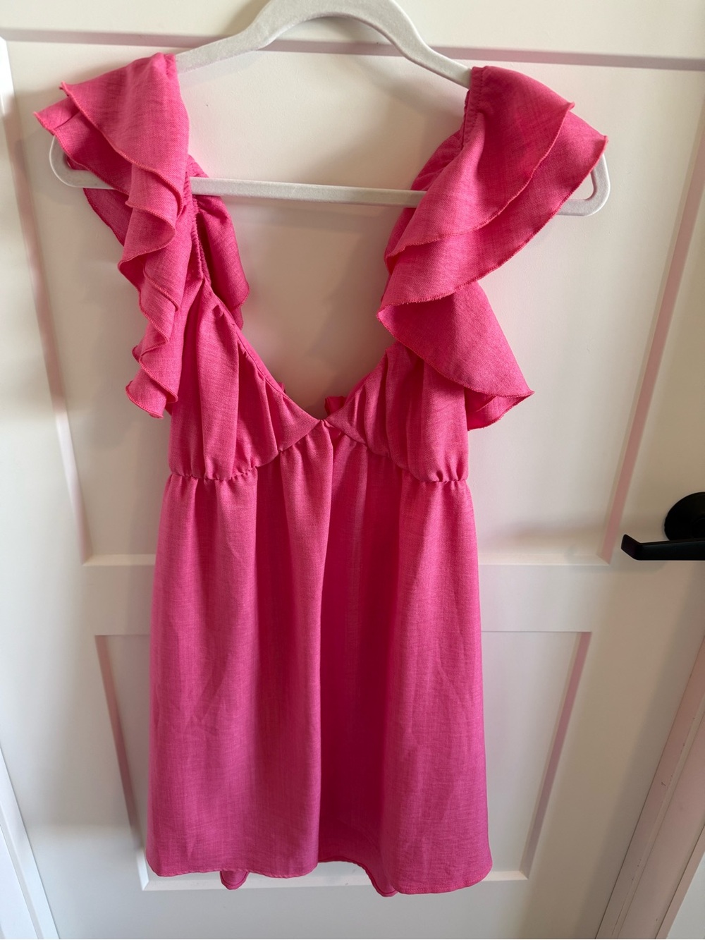 Altar’d State Pink Ruffle Mini Dress M NWT Open Tie Back Coquette Sundress